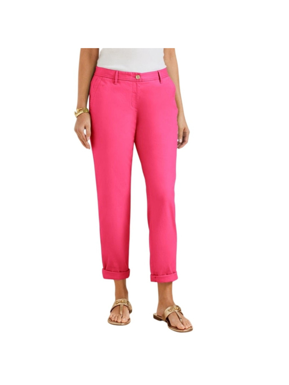 Relaxed chino hot pink berry cropped career casual summer bright 12P 12 PETITE
